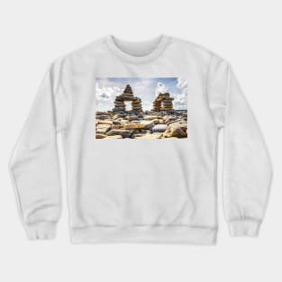 Rock Cairns, Amroth, Wales Crewneck Sweatshirt